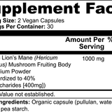 Organic Lion’s Mane Mushroom capsules | Natural focus support