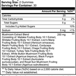 WellMush Mushroom Raspberry Gummies supplement facts